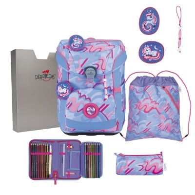 DerDieDas Schulranzen Easy mit Buttons Magic Unicorn